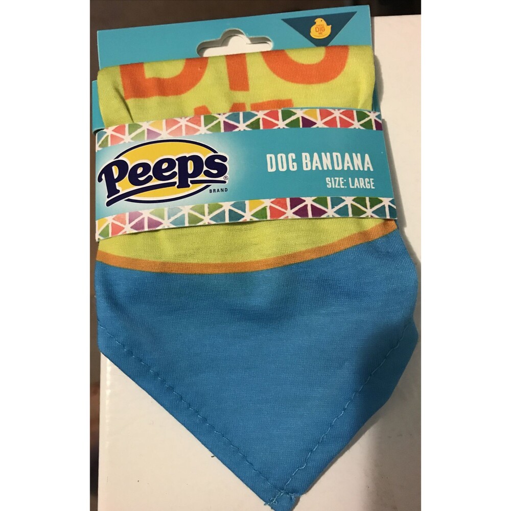 LARGE L Peeps CHICKS DIG ME Dog Bandana Bandanna Size New Easter